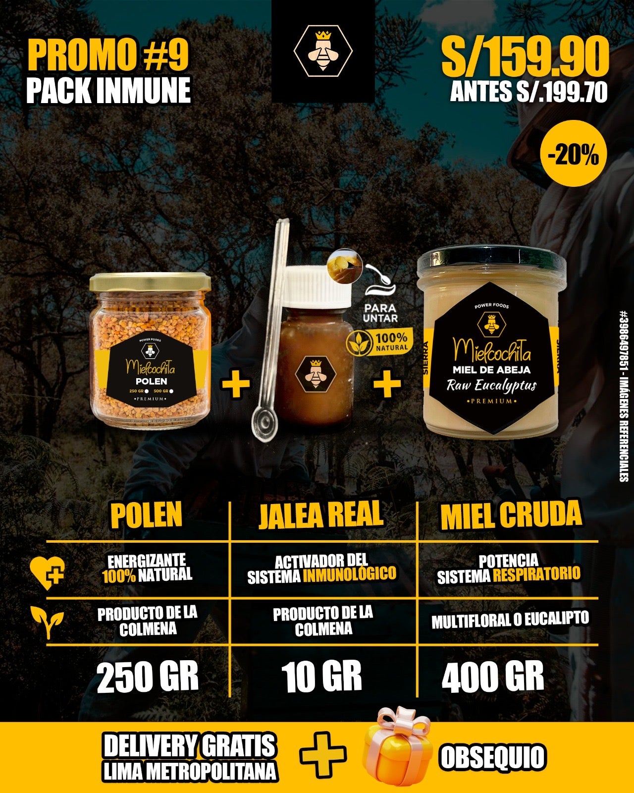 PACK INMUNE | POLEN + JALEA REAL + MIEL CRUDA