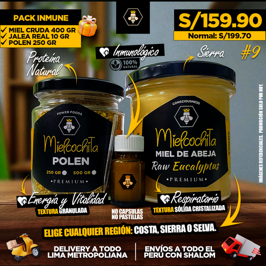 PACK INMUNE | POLEN + JALEA REAL + MIEL CRUDA