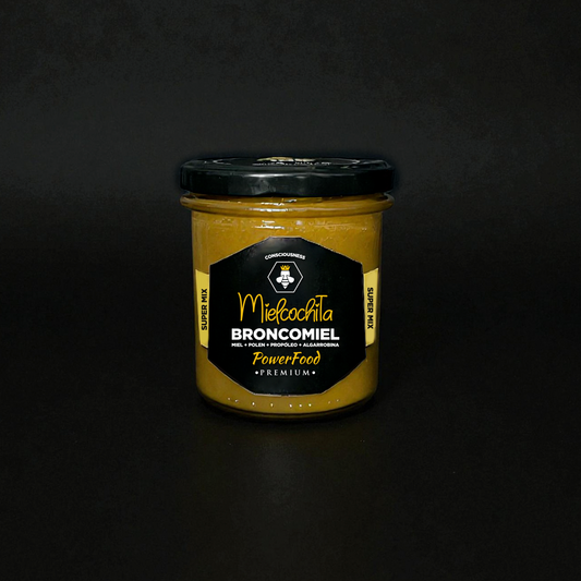 Broncomiel - 400 GR | Miel cruda + Polen + Propóleo + Algarrobina